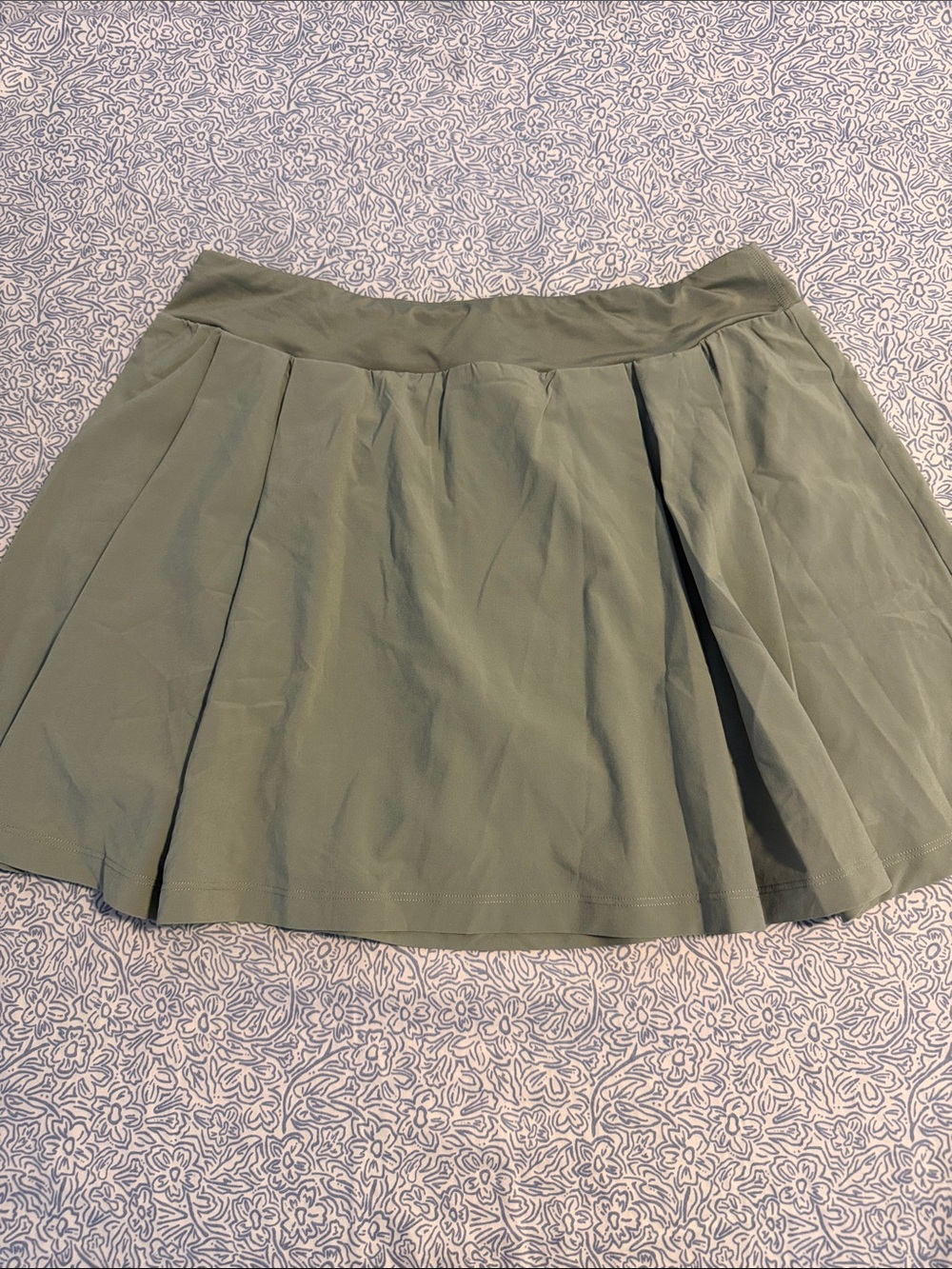 Beyond Yoga Olive Green Pleated Skater Skirt